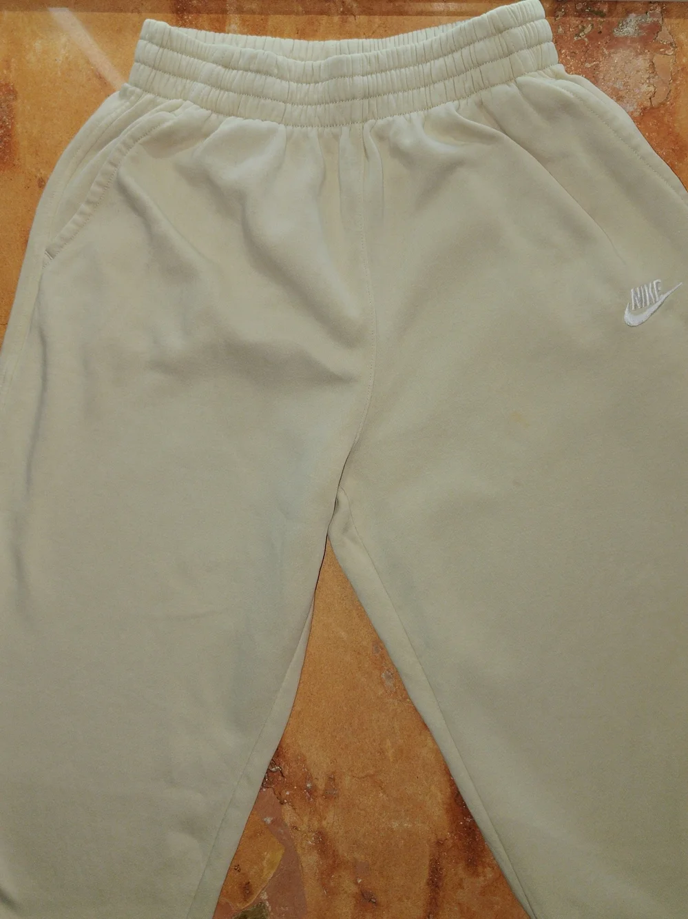 Nike Kids Cream Sweatpants with Elastic Waist Size Kids L